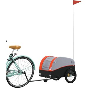 vidaXL Bike Trailer Iron and Orange - Bike Trailer for Heavy Goods vidaXL Bike Trailer Iron and Orange - Bike Trailer for Heavy Goods