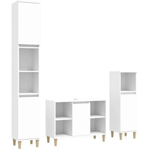 vidaXL Bathroom Furniture Set White Engineered Wood - Bathroom Set vidaXL Bathroom Furniture Set White Engineered Wood - Bathroom Set