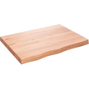 vidaXL Light Brown Solid Wood Bathroom Vanity Top - 80x60cm vidaXL Light Brown Solid Wood Bathroom Vanity Top - 80x60cm