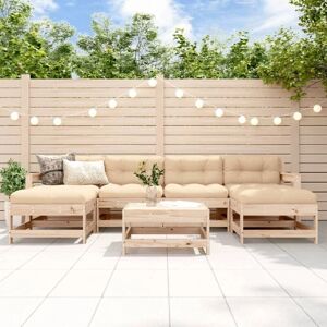 vidaXL Garden Lounge Set Outdoor Modular Sofa Set 7 Piece Natural Pine vidaXL Garden Lounge Set Outdoor Modular Sofa Set 7 Piece Natural Pine