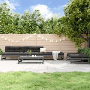 VidaXL Outdoor Furniture Set - 3186601 Modular Garden Lounge 5 Piece Grey VidaXL Outdoor Furniture Set - 3186601 Modular Garden Lounge 5 Piece Grey