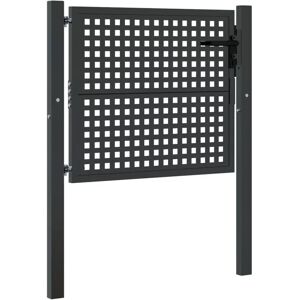 Porte de jardin en acier vidaXL 105x125cm - Jardin, Acier, Anthracite - Publicité Porte de jardin en acier vidaXL 105x125cm - Jardin, Acier, Anthracite - Publicité