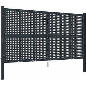 Porte de jardin en acier gris anthracite 300x175cm - Porte de jardin - Publicité Porte de jardin en acier gris anthracite 300x175cm - Porte de jardin - Publicité