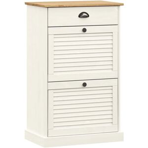 vidaXL White VIGO Solid Wood Shoe Cabinet - Shoe Storage & Rack vidaXL White VIGO Solid Wood Shoe Cabinet - Shoe Storage & Rack