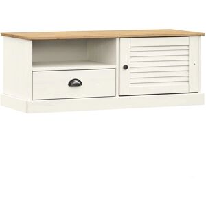 vidaXL White VIGO Solid Pine Wood TV Cabinet - TV Stand vidaXL White VIGO Solid Pine Wood TV Cabinet - TV Stand