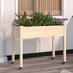 vidaXL Planter 118x59x80cm Solid Wood Fir Brown - Planter vidaXL Planter 118x59x80cm Solid Wood Fir Brown - Planter