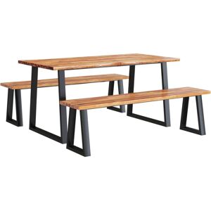 vidaXL 3 Piece Dining Set with Live Edge Solid Wood Acacia - Dining Set vidaXL 3 Piece Dining Set with Live Edge Solid Wood Acacia - Dining Set