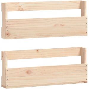 vidaXL Brown Wall-mounted Shoe Racks 2 pcs 59x9x23 cm vidaXL Brown Wall-mounted Shoe Racks 2 pcs 59x9x23 cm
