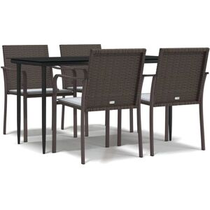 Maison Chic 5-delt have-spise sæt - Rattan & Stål Maison Chic 5-delt have-spise sæt - Rattan & Stål