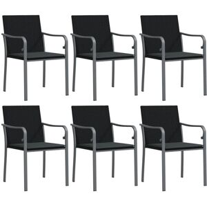 VidaXL Gartenstuhl - Grau - Gepolsterter Sitz - Wetterfester Rattan - Gartenmöbel VidaXL Gartenstuhl - Grau - Gepolsterter Sitz - Wetterfester Rattan - Gartenmöbel