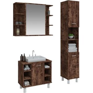 vidaXL Bathroom Furniture Set Smoked Oak - Bathroom Furniture Set vidaXL Bathroom Furniture Set Smoked Oak - Bathroom Furniture Set