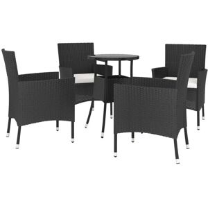 vidaXL Garden Bistro Set Black Cushions - Garden Bistro Set vidaXL Garden Bistro Set Black Cushions - Garden Bistro Set