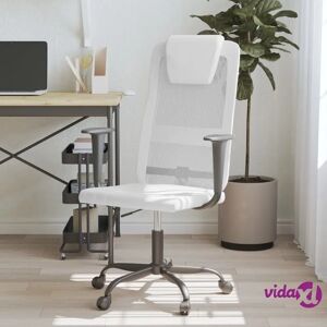 Silla de oficina blanca giratoria de malla y cuero sintético - Silla de oficina Silla de oficina blanca giratoria de malla y cuero sintético - Silla de oficina