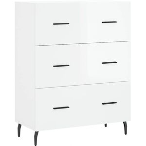 vidaXL White High Gloss Sideboard with 3 Drawers - Sideboard vidaXL White High Gloss Sideboard with 3 Drawers - Sideboard