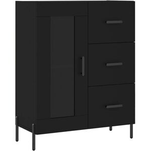 vidaXL Schwarzer Sideboard - 3 Schubladen, 2 Fächer, 69.5x34x90 cm vidaXL Schwarzer Sideboard - 3 Schubladen, 2 Fächer, 69.5x34x90 cm