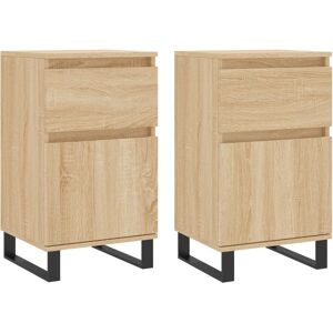 vidaXL Sonoma Oak 2-Piece Sideboards - Storage Cabinet, Smoked Oak - Home Decor vidaXL Sonoma Oak 2-Piece Sideboards - Storage Cabinet, Smoked Oak - Home Decor