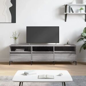 vidaXL Grey Sonoma TV Cabinet - 150x30x44.5 cm - Engineered Wood vidaXL Grey Sonoma TV Cabinet - 150x30x44.5 cm - Engineered Wood