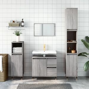 vidaXL Bathroom Cabinet Grey Sonoma Engineered Wood - Bathroom Storage vidaXL Bathroom Cabinet Grey Sonoma Engineered Wood - Bathroom Storage