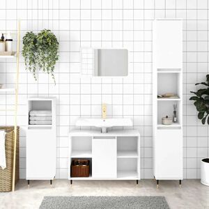 vidaXL Bathroom Cabinet White 30x30x100 cm Engineered Wood - Bathroom Cabinet vidaXL Bathroom Cabinet White 30x30x100 cm Engineered Wood - Bathroom Cabinet