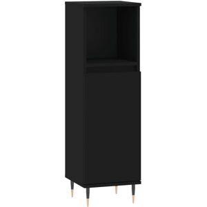 vidaXL Bathroom Furniture Set - Engineered Wood, Black, 30x30x100 cm - Bathroom Furniture vidaXL Bathroom Furniture Set - Engineered Wood, Black, 30x30x100 cm - Bathroom Furniture
