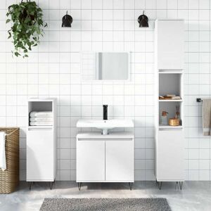 vidaXL White Bathroom Cabinet with 58x33x60 cm Storage - Bathroom Furniture vidaXL White Bathroom Cabinet with 58x33x60 cm Storage - Bathroom Furniture