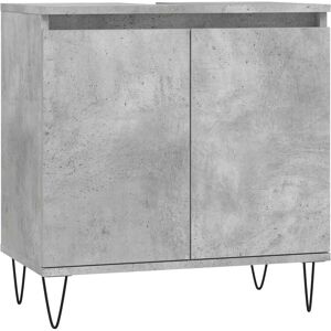 vidaXL Bathroom Cabinet Concrete Grey 58x33x60 cm Engineered Wood - Bathroom Storage Furniture vidaXL Bathroom Cabinet Concrete Grey 58x33x60 cm Engineered Wood - Bathroom Storage Furniture