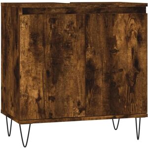 vidaXL Bathroom Cabinet Smoked Oak 58x33x60 cm - Bathroom Furniture vidaXL Bathroom Cabinet Smoked Oak 58x33x60 cm - Bathroom Furniture