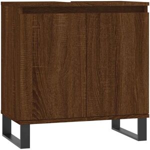 vidaXL Bathroom Vanity Storage Cabinet - Brown Oak - 58x33x60 cm vidaXL Bathroom Vanity Storage Cabinet - Brown Oak - 58x33x60 cm