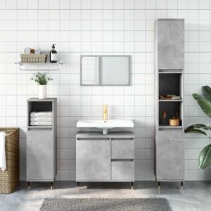 vidaXL Bathroom Cabinet Concrete Grey 65x33x60 cm - Bathroom Storage Cabinet vidaXL Bathroom Cabinet Concrete Grey 65x33x60 cm - Bathroom Storage Cabinet