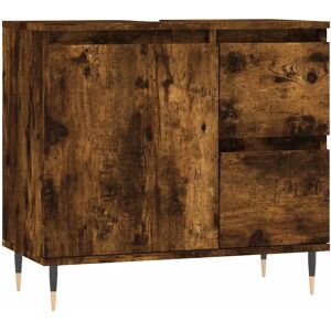vidaXL Black Smoked Oak Bathroom Cabinet - 65x33x60 cm vidaXL Black Smoked Oak Bathroom Cabinet - 65x33x60 cm