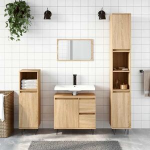 vidaXL White Sonoma Oak Bathroom Cabinet - 65x33x60 cm vidaXL White Sonoma Oak Bathroom Cabinet - 65x33x60 cm