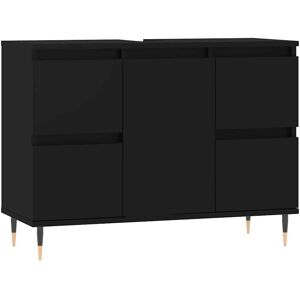 vidaXL Bathroom Cabinet Black 80x33x60 cm - Bathroom Cabinet vidaXL Bathroom Cabinet Black 80x33x60 cm - Bathroom Cabinet