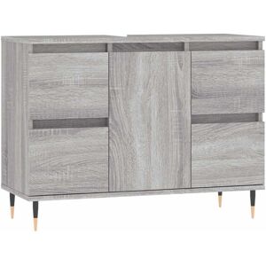 vidaXL Bathroom Cabinet Grey Sonoma 80x33x60 cm Engineered Wood - Bathroom Cabinet vidaXL Bathroom Cabinet Grey Sonoma 80x33x60 cm Engineered Wood - Bathroom Cabinet
