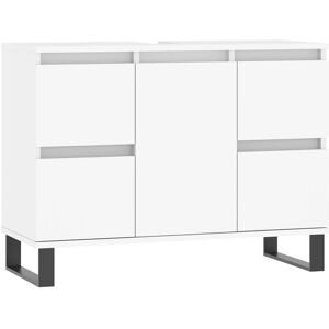 vidaXL Bathroom Cabinet White Engineered Wood 80x33x60 cm - Bathroom Furniture vidaXL Bathroom Cabinet White Engineered Wood 80x33x60 cm - Bathroom Furniture