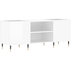 vidaXL Record Cabinet High Gloss White 121x38x48 cm Engineered Wood - Record Cabinet vidaXL Record Cabinet High Gloss White 121x38x48 cm Engineered Wood - Record Cabinet