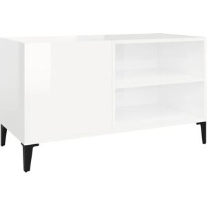 vidaXL White High Gloss Record Cabinet 84.5x38x48 cm - Record Type vidaXL White High Gloss Record Cabinet 84.5x38x48 cm - Record Type