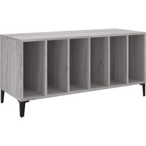 vidaXL Grey Sonoma Record Cabinet - Vinyl Storage Furniture vidaXL Grey Sonoma Record Cabinet - Vinyl Storage Furniture