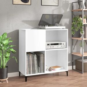 vidaXL White Record Cabinet 84.5x38x89 cm Engineered Wood - Record Cabinet vidaXL White Record Cabinet 84.5x38x89 cm Engineered Wood - Record Cabinet