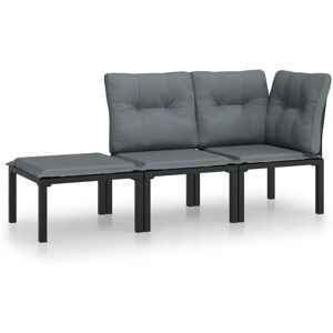VidaXL Gartenset - Schwarz Grau VidaXL Gartenset - Schwarz Grau