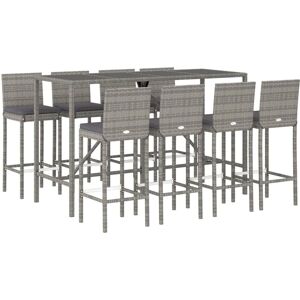 Maisonchic Gartenbar-Set - 9-tlg mit Kissen - Grau Maisonchic Gartenbar-Set - 9-tlg mit Kissen - Grau