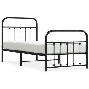 vidaXL Metal Bed Frame - Black - 90x200 cm - Bed Frame vidaXL Metal Bed Frame - Black - 90x200 cm - Bed Frame