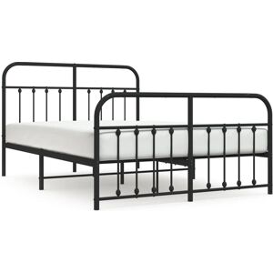 vidaXL Metal Bed Frame - Black - 140x200 cm - Bed with Headboard & Footboard vidaXL Metal Bed Frame - Black - 140x200 cm - Bed with Headboard & Footboard