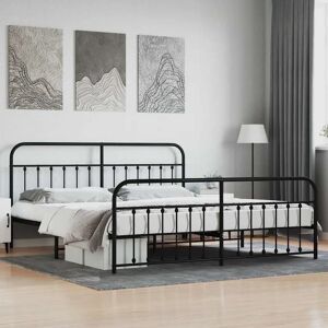 vidaXL Metal Bed Frame 200x200cm with Headboard & Footboard - Bed Type vidaXL Metal Bed Frame 200x200cm with Headboard & Footboard - Bed Type