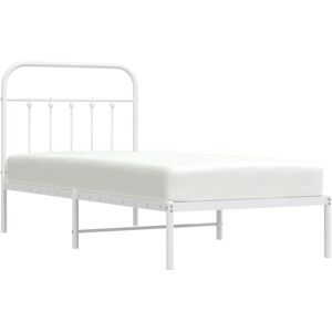 vidaXL Metal Bed Frame White 90x190 cm with Headboard - Bed Type vidaXL Metal Bed Frame White 90x190 cm with Headboard - Bed Type