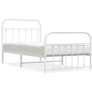 vidaXL Metallbettgestell Weiß 140x190 cm - Bettgestell vidaXL Metallbettgestell Weiß 140x190 cm - Bettgestell