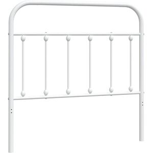 vidaXL White Metal Headboard 100 cm - Bed Frame Accessory vidaXL White Metal Headboard 100 cm - Bed Frame Accessory