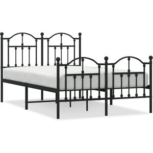 vidaXL 120x200cm Black Metal Bed Frame with Headboard & Footboard - Bed Frame vidaXL 120x200cm Black Metal Bed Frame with Headboard & Footboard - Bed Frame