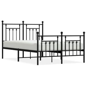 vidaXL Metal Bed Frame with Footboard - Bed Type vidaXL Metal Bed Frame with Footboard - Bed Type