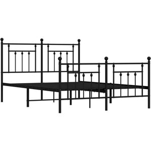 vidaXL Metal Bed Frame Black 140x190 cm - Bed Type vidaXL Metal Bed Frame Black 140x190 cm - Bed Type