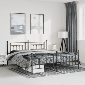 vidaXL Metal Bed Frame - 183x213cm - Black - Bed Frame with Headboard & Footboard vidaXL Metal Bed Frame - 183x213cm - Black - Bed Frame with Headboard & Footboard